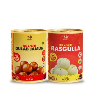 MAPAA Premium Bikaneri Gulab Jamun & Spongy Rasgulla Combo Ready to Eat Sweet 2 KG Pack